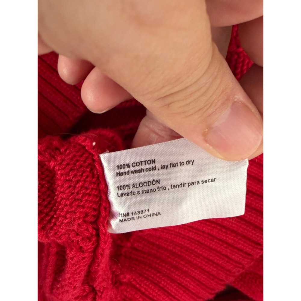Frankies Bikinis Dudley Cable Knit Sweater Womens M Red Cropped Beach Layering - Picture 9 of 10